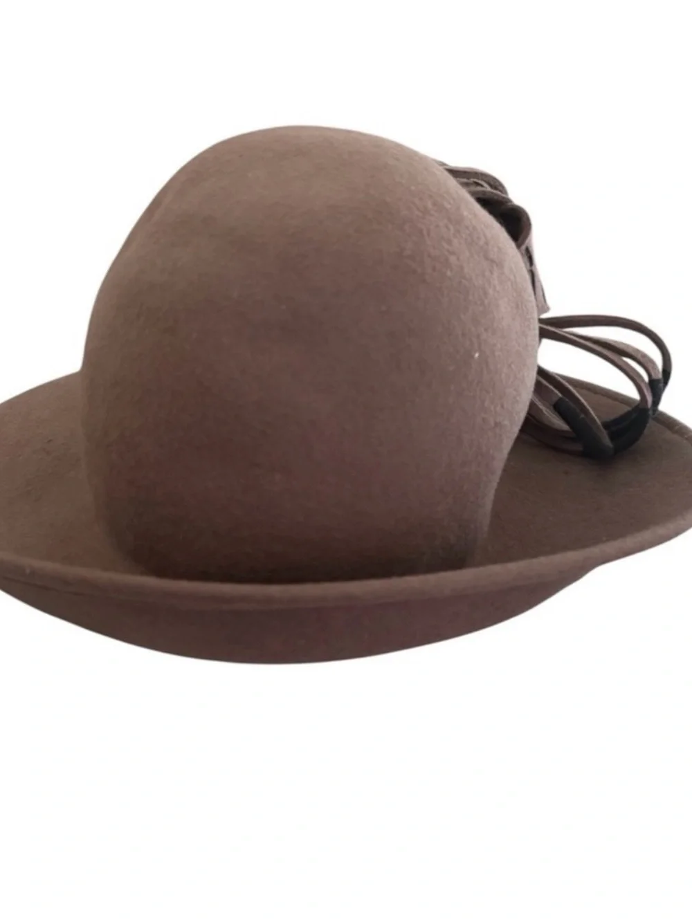 🔴Women’s Brown Felt Cloche Hat with Floral Accent